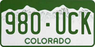 CO license plate 980UCK