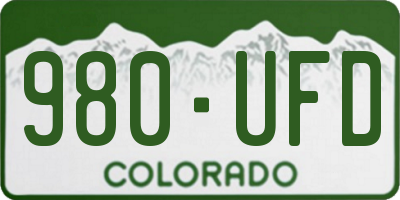 CO license plate 980UFD
