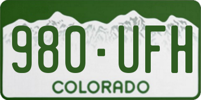 CO license plate 980UFH