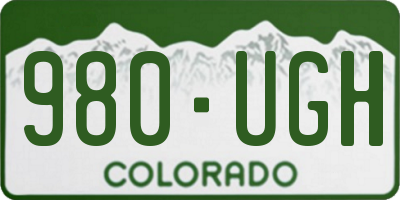 CO license plate 980UGH