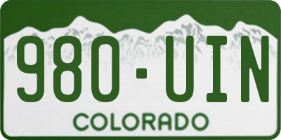 CO license plate 980UIN