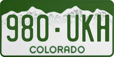CO license plate 980UKH