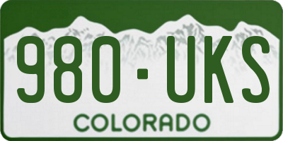 CO license plate 980UKS