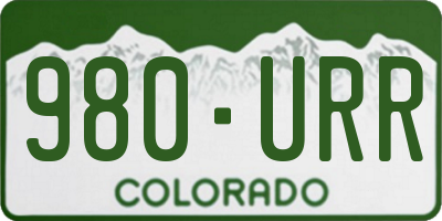 CO license plate 980URR