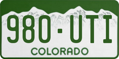 CO license plate 980UTI