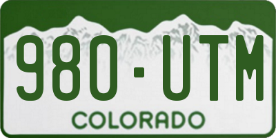 CO license plate 980UTM