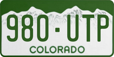 CO license plate 980UTP
