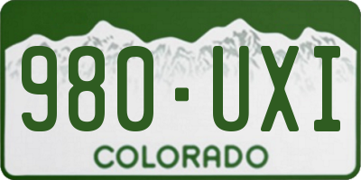 CO license plate 980UXI