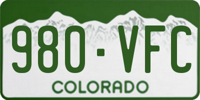 CO license plate 980VFC