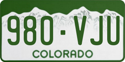 CO license plate 980VJU