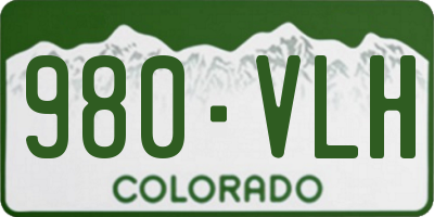 CO license plate 980VLH