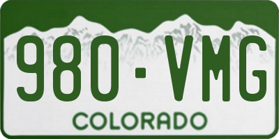 CO license plate 980VMG