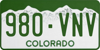 CO license plate 980VNV