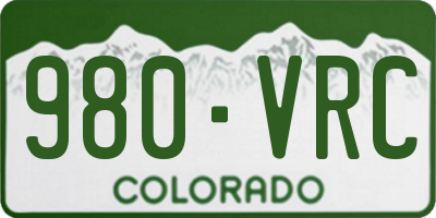 CO license plate 980VRC