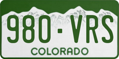 CO license plate 980VRS