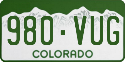 CO license plate 980VUG