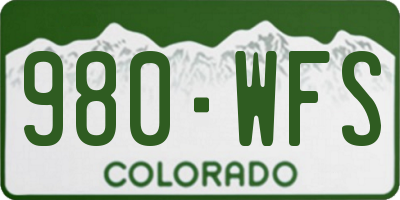 CO license plate 980WFS