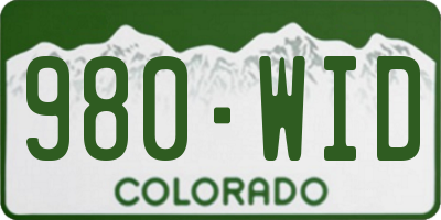 CO license plate 980WID