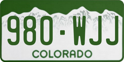 CO license plate 980WJJ