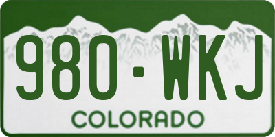 CO license plate 980WKJ