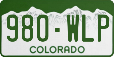 CO license plate 980WLP
