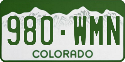 CO license plate 980WMN