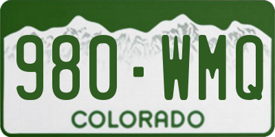 CO license plate 980WMQ