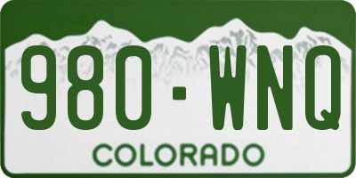 CO license plate 980WNQ