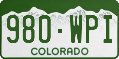 CO license plate 980WPI