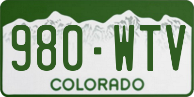 CO license plate 980WTV