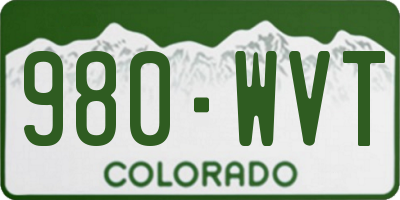 CO license plate 980WVT