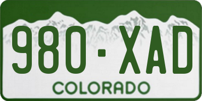 CO license plate 980XAD
