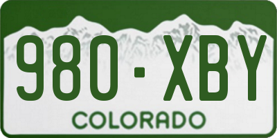 CO license plate 980XBY