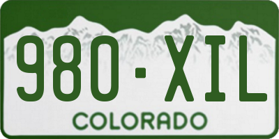 CO license plate 980XIL