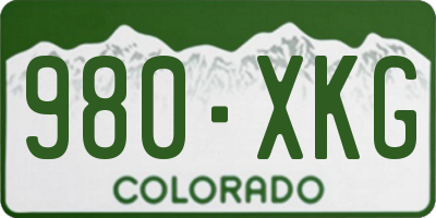 CO license plate 980XKG