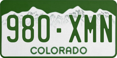 CO license plate 980XMN