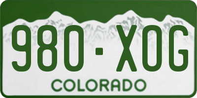 CO license plate 980XOG