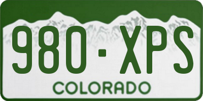 CO license plate 980XPS