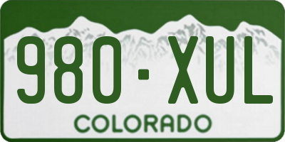 CO license plate 980XUL