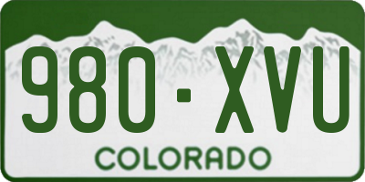 CO license plate 980XVU