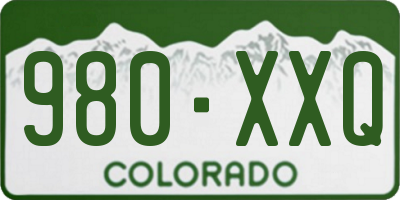 CO license plate 980XXQ