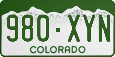 CO license plate 980XYN