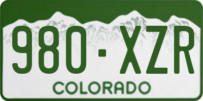 CO license plate 980XZR