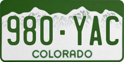 CO license plate 980YAC