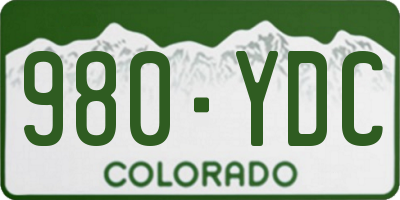 CO license plate 980YDC