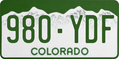 CO license plate 980YDF