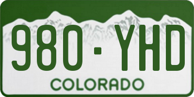 CO license plate 980YHD
