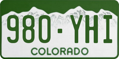 CO license plate 980YHI