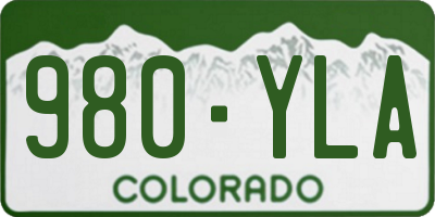 CO license plate 980YLA