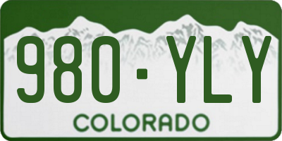 CO license plate 980YLY